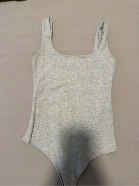 Abercrombie & Fitch Gray Square Neck Bodysuit
